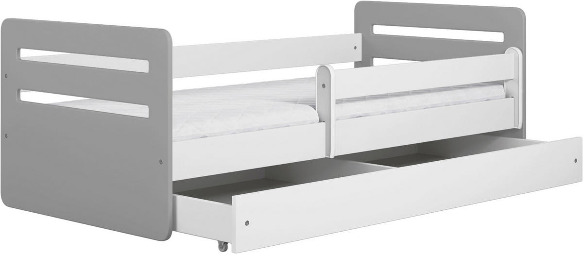 KINDER-/JUNIORBETT 80/180 cm  in Grau, Weiß  - Birkefarben/Weiß, MODERN, Holz/Holzwerkstoff (80/180cm) - MID.YOU