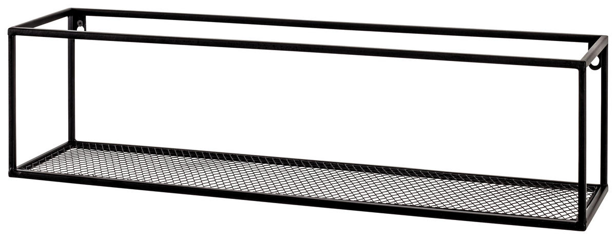 STENSKA POLICA - črna, Konvencionalno, kovina (50/16/16cm) - Carryhome
