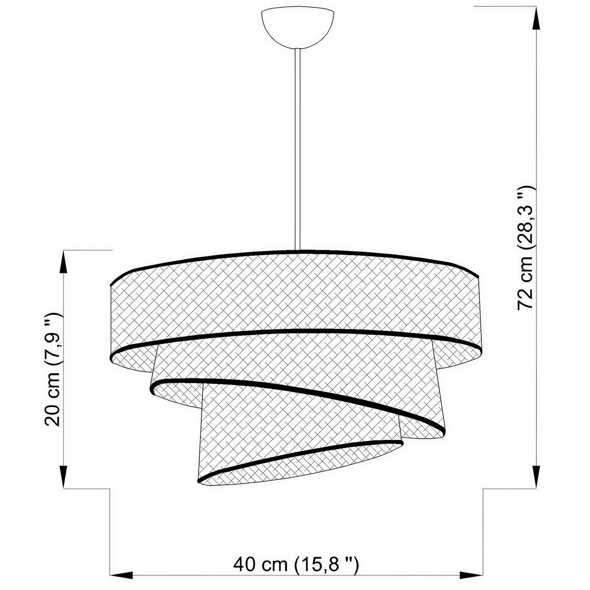 HÄNGELEUCHTE 40/72 cm   - Beige, Design, Textil/Metall (40/72cm) - P & B