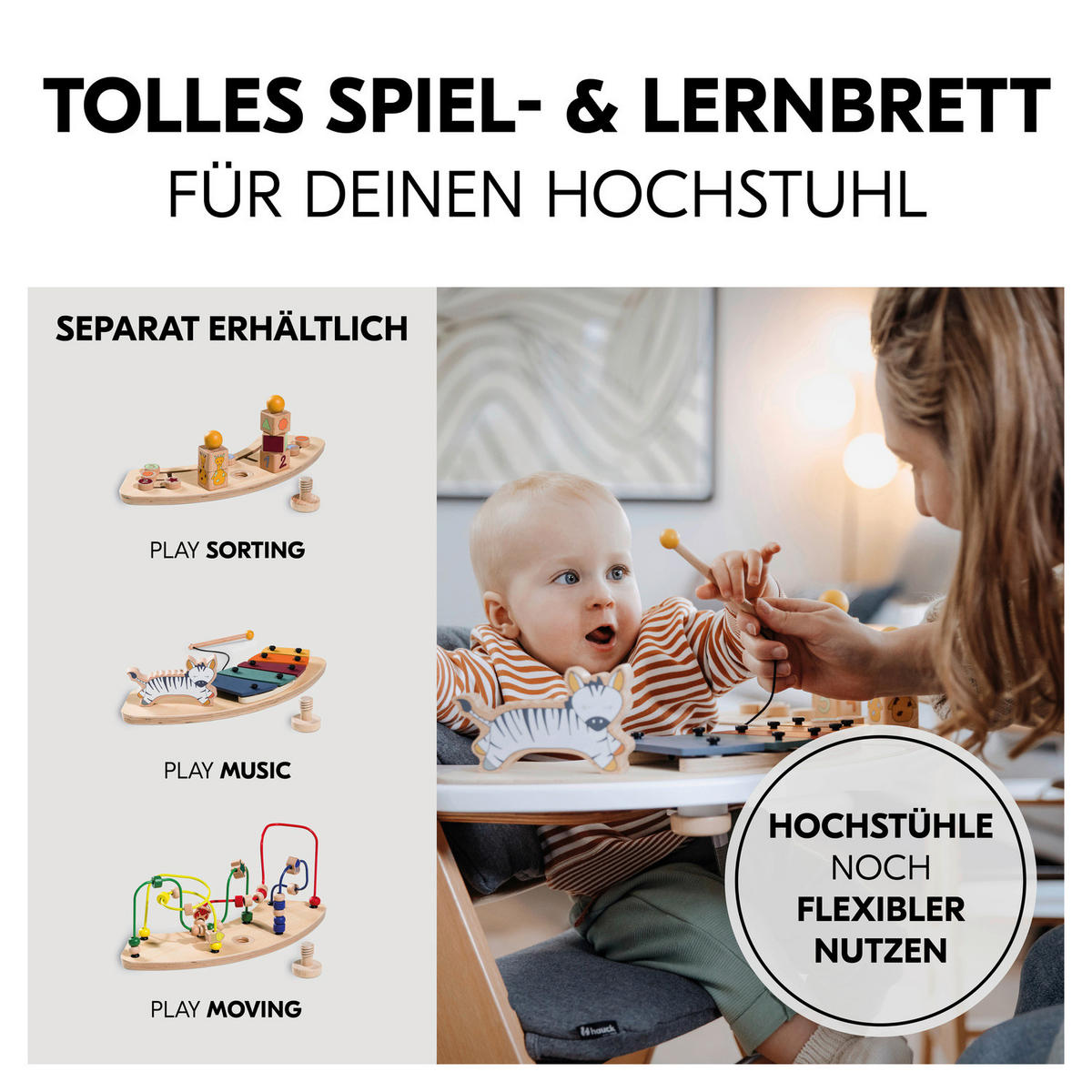 ESS- UND SPIELBRETT Alpha Play Tray  - Weiß, Basics, Kunststoff (43/4/58cm) - Hauck
