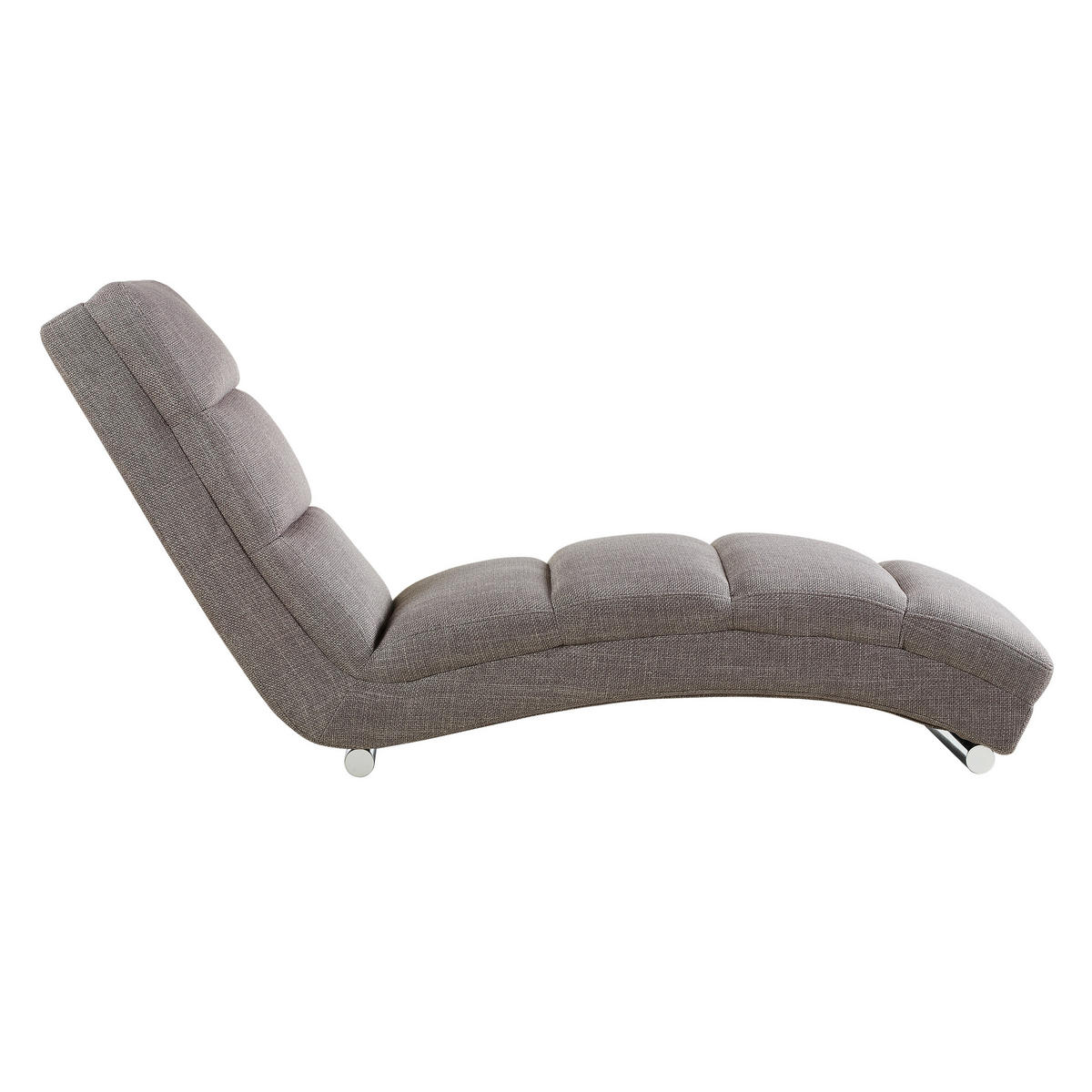 RELAXLIEGE Struktur Grau  - Chromfarben/Grau, MODERN, Textil/Metall (170/82/60cm) - Livetastic