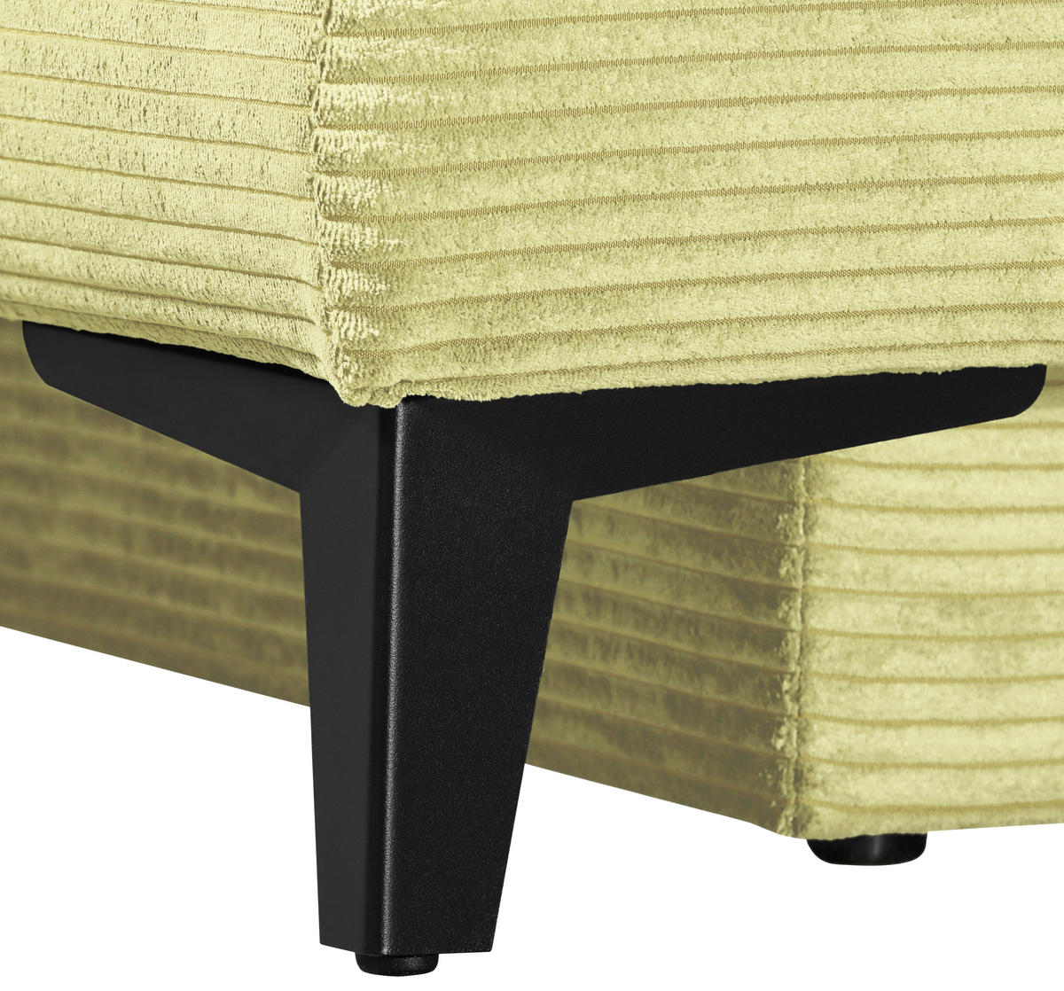 SCHLAFSOFA Cord Hellgrün  inkl. Bettkasten, Schlaffunktion, Armteilverstellung  - Schwarz/Hellgrün, Design, Textil/Metall (200/85/90cm) - Novel