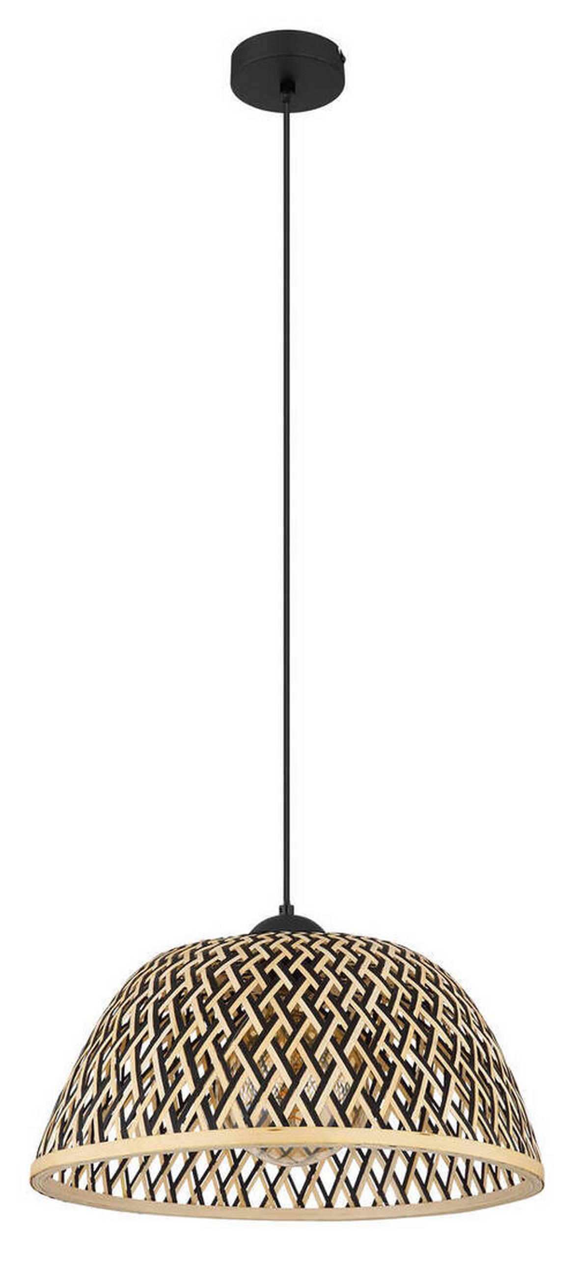 LAMPĂ SUSPENDATĂ 40/120 cm  - culoare natur/negru, Natur, materiale naturale/metal (40/120cm) - Globo
