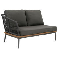 LOUNGESOFA  - Anthrazit/Teakfarben, Basics, Holz/Textil (130/71/82cm)