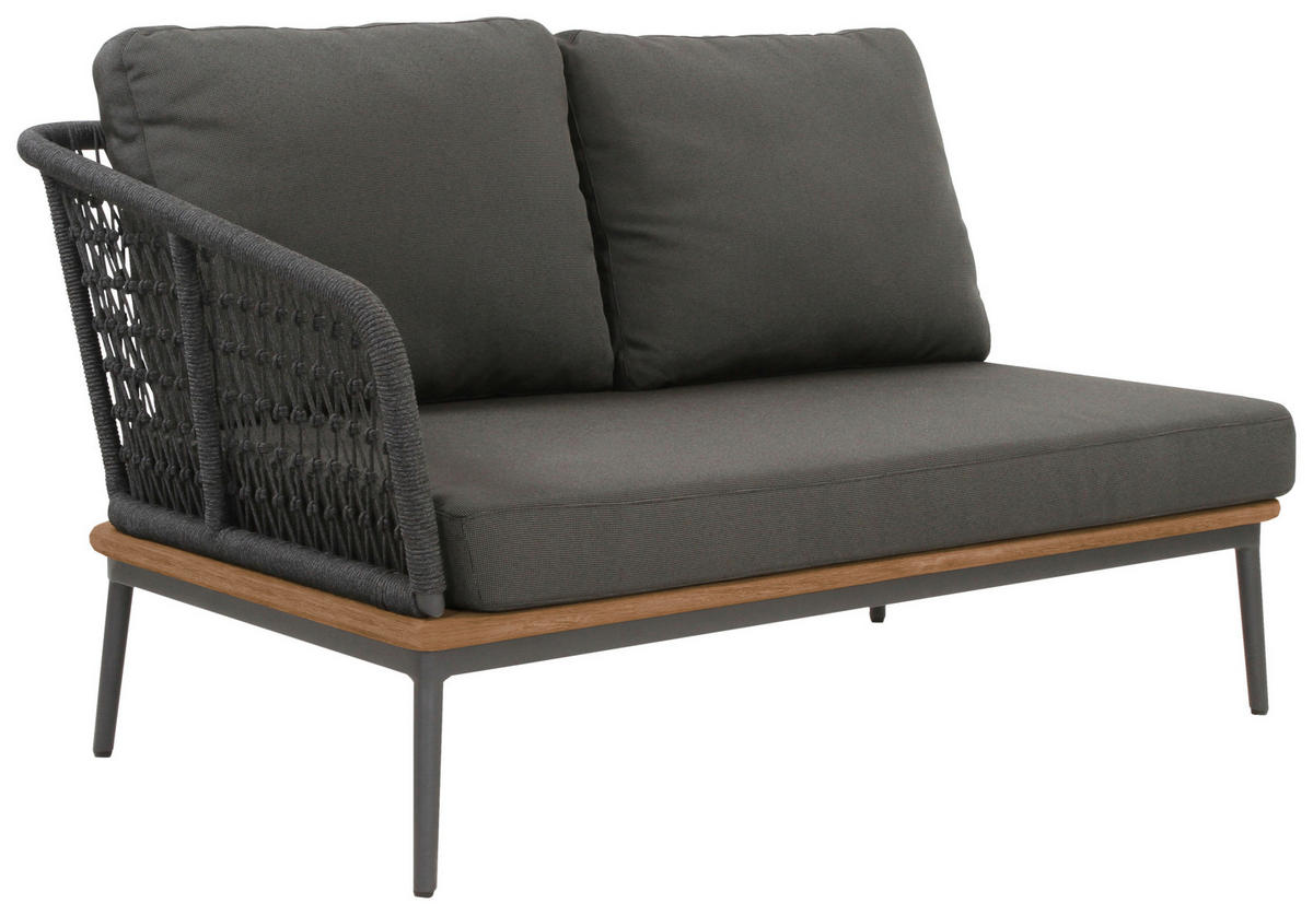 LOUNGESOFA  - Anthrazit/Teakfarben, Basics, Holz/Textil (130/71/82cm)