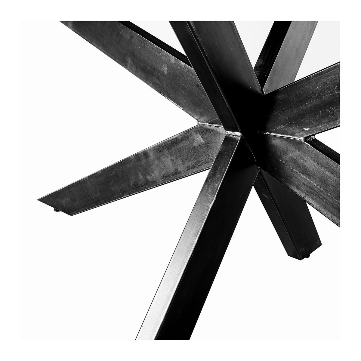 ESSTISCH in Holz 200/100/77 cm  - Eichefarben/Schwarz, Design, Holz/Metall (200/100/77cm) - Linea Natura
