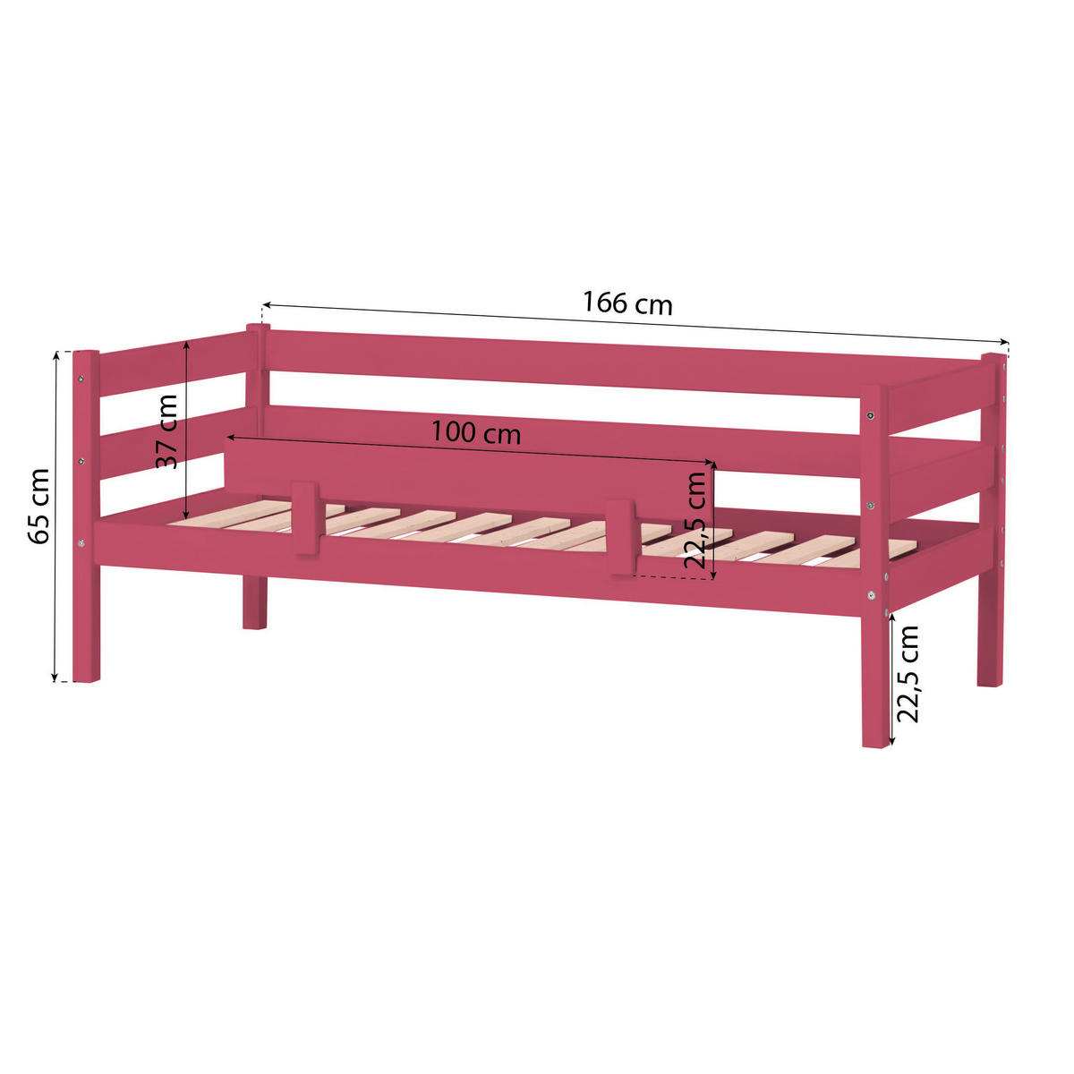 BETTSCHUTZGITTER  - Pink, MODERN, Holz (100/22,5/4cm) - MID.YOU