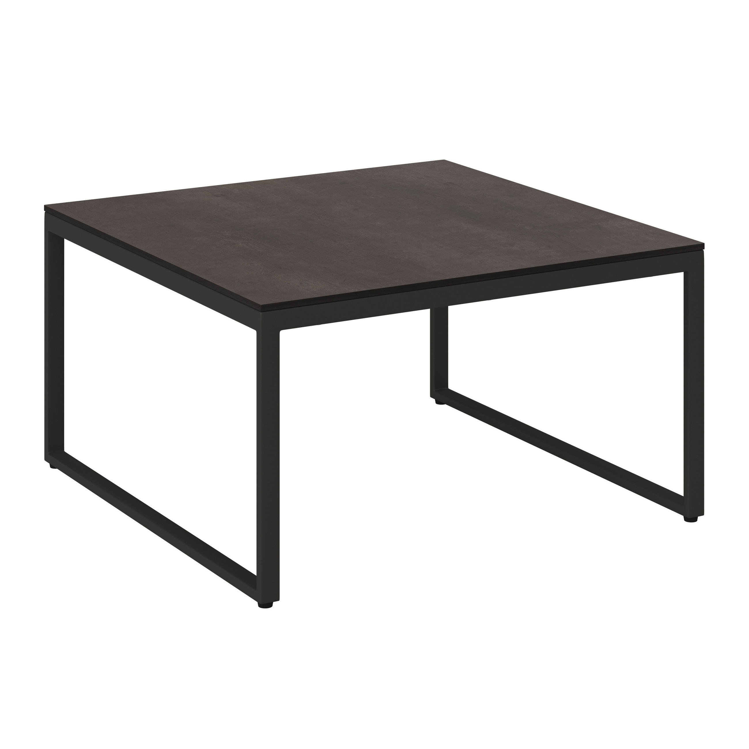MASĂ DE LOUNGE  - maro închis/antracit, Design, plastic/metal (76/76/43cm) - Amatio