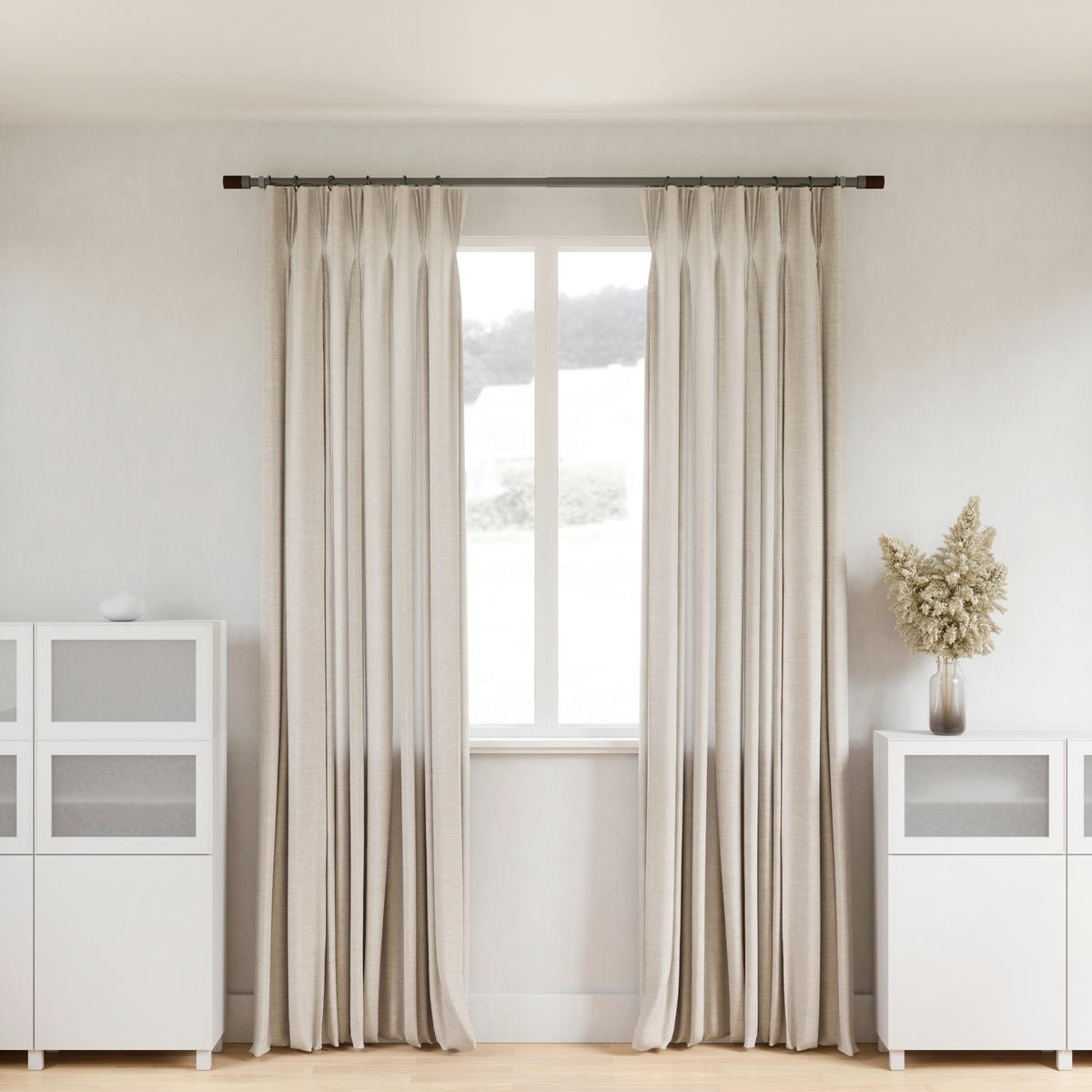 VORHANGSTANGENSET 91-183 cm  - Grau, KONVENTIONELL, Holz/Metall (91-183cm) - Umbra