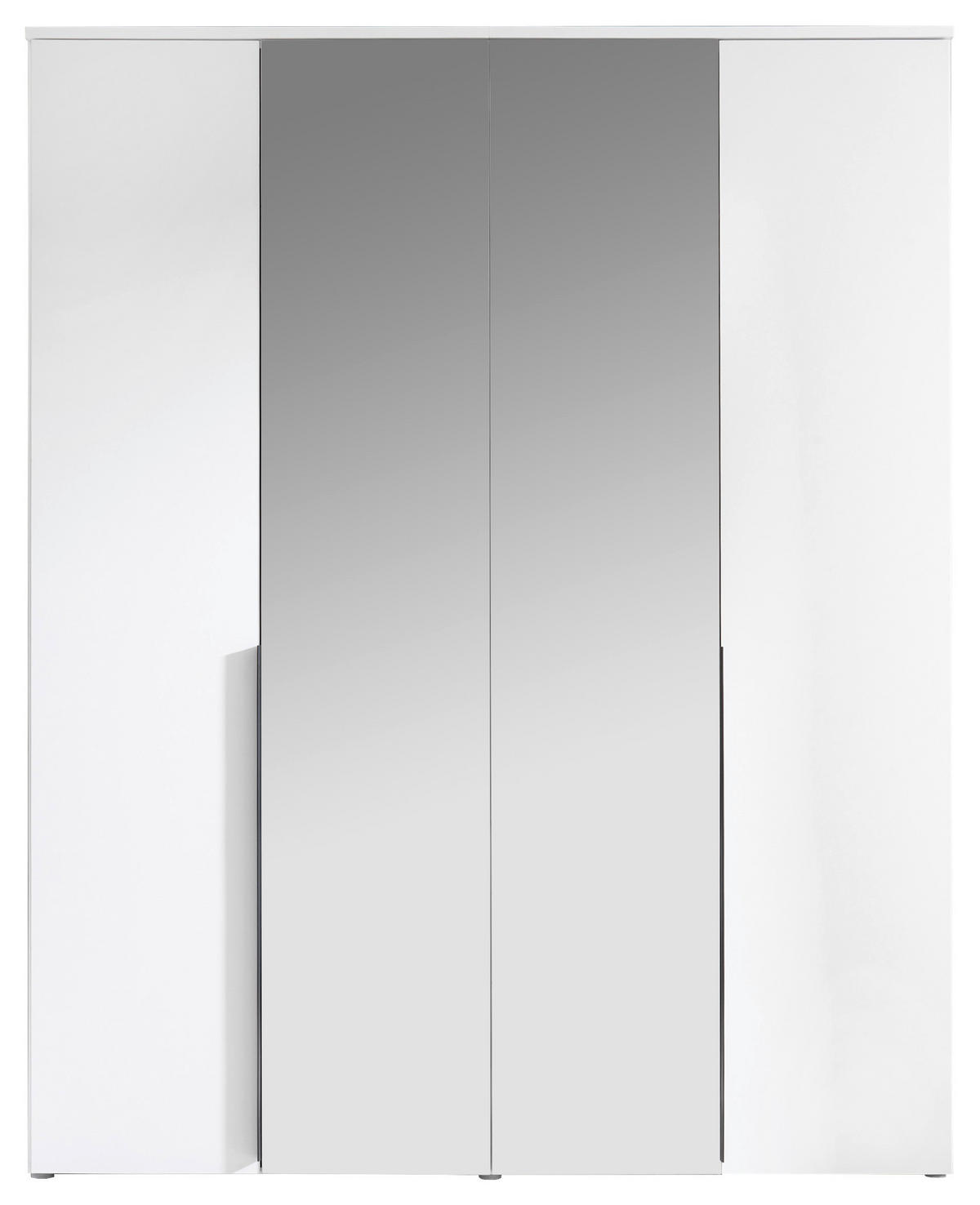 DREHTÜRENSCHRANK 180/225/52 cm,  in Weiß, 4-türig  - Schwarz/Weiß, MODERN, Glas/Holzwerkstoff (180/225/52cm) - MID.YOU