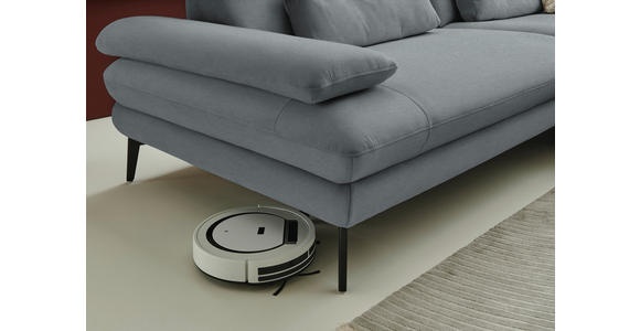 ECKSOFA  in Chenille, Flachgewebe Dunkelgrau  284/180 cm  - Dunkelgrau/Schwarz, Design, Textil/Metall (284/180cm) - Dieter Knoll