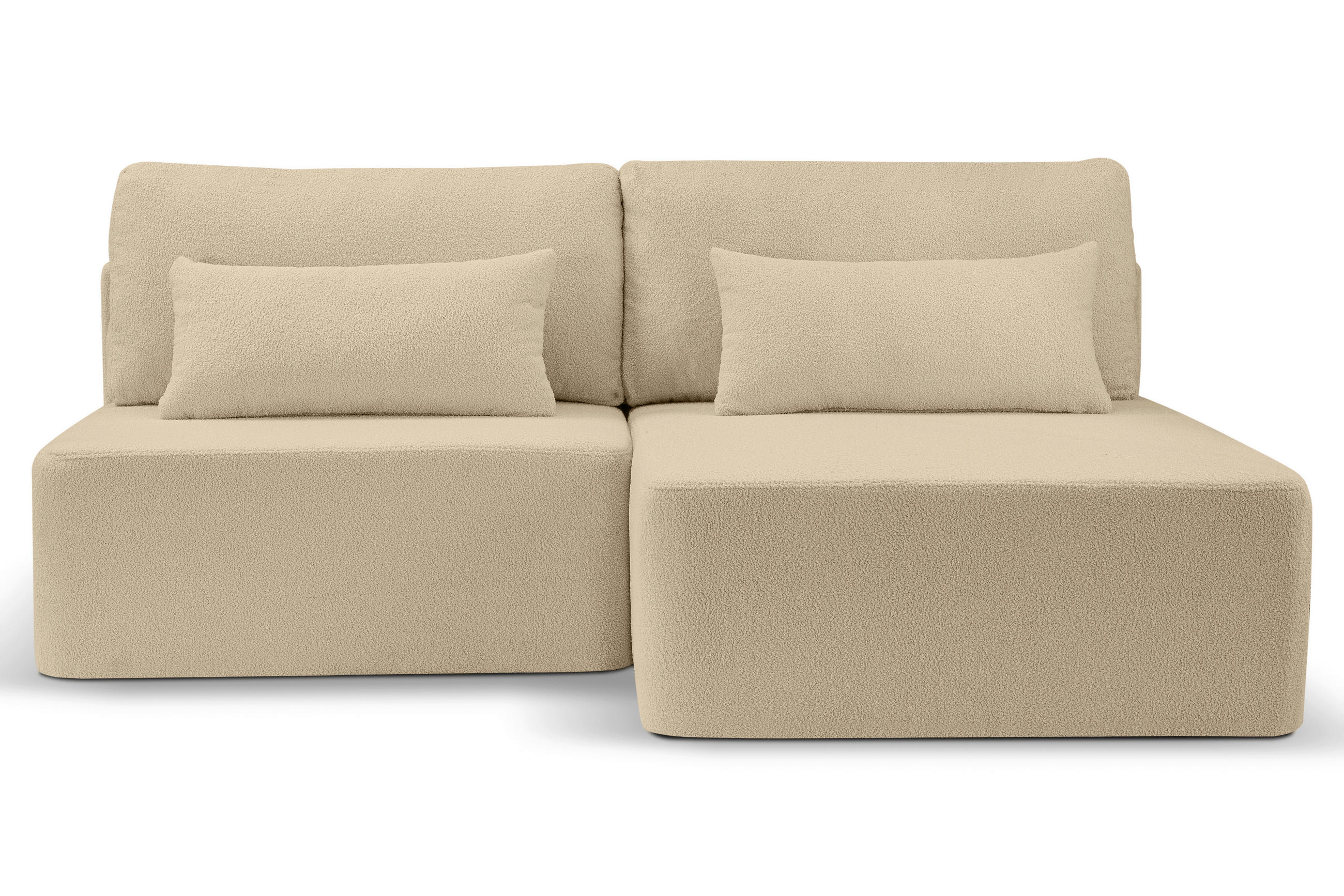 ECKSOFA AMSTERIX Beige Cord  - Beige/Schwarz, Basics, Kunststoff/Textil (213/158cm) - MID.YOU
