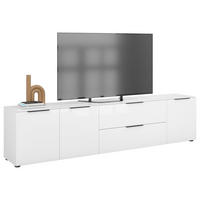 LOWBOARD Style  in 225/53,9/40 cm  - Weiß Hochglanz/Schwarz, Basics, Glas/Holzwerkstoff (225/53,9/40cm)