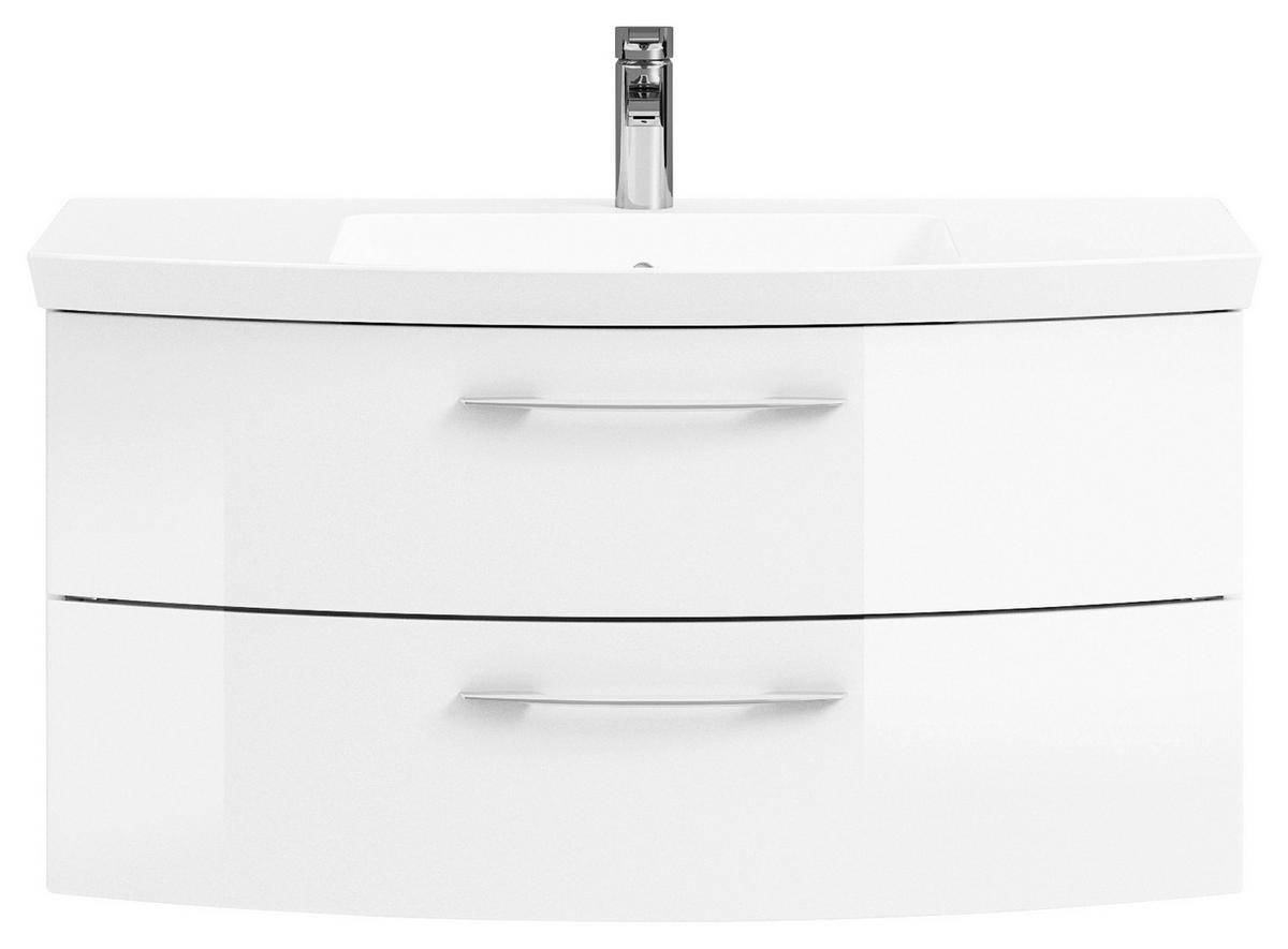 WASCHTISCHKOMBI 101 cm  - Chromfarben/Weiß Hochglanz, KONVENTIONELL, Holzwerkstoff/Stein (101cm) - Pelipal