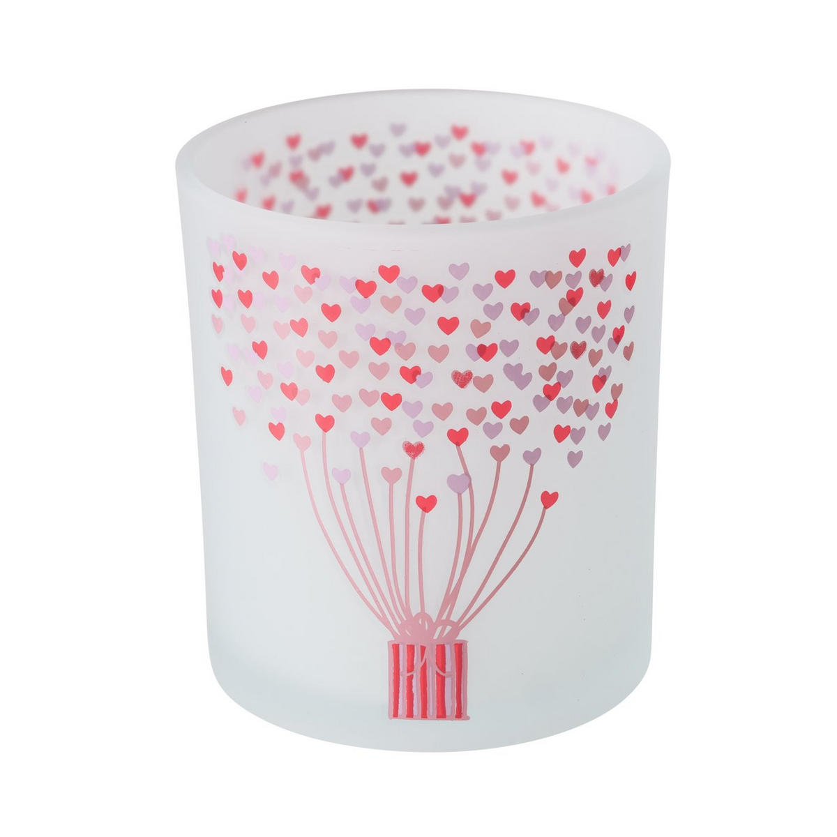 WINDLICHT - Rosa/Weiß, Basics, Glas (9/10cm)