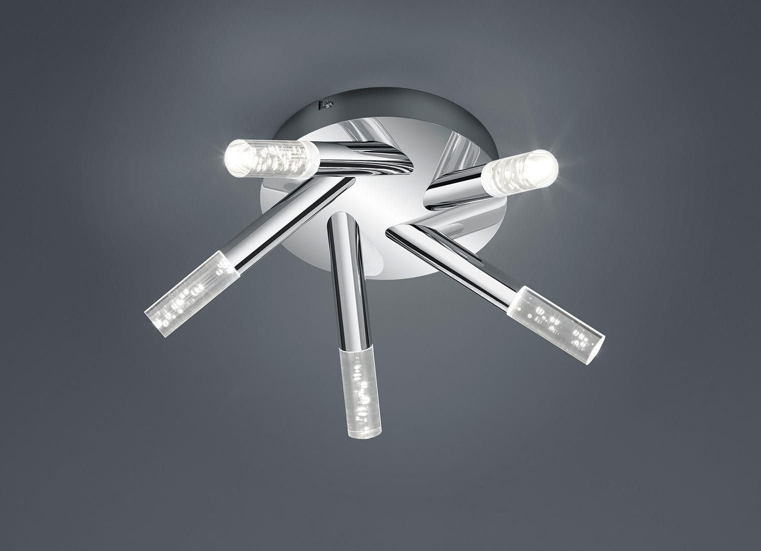BADEZIMMER-DECKENLEUCHTE Bolsa 41,5/16,5 cm   - Klar/Chromfarben, Design, Kunststoff/Metall (41,5/16,5cm) - Trio Leuchten
