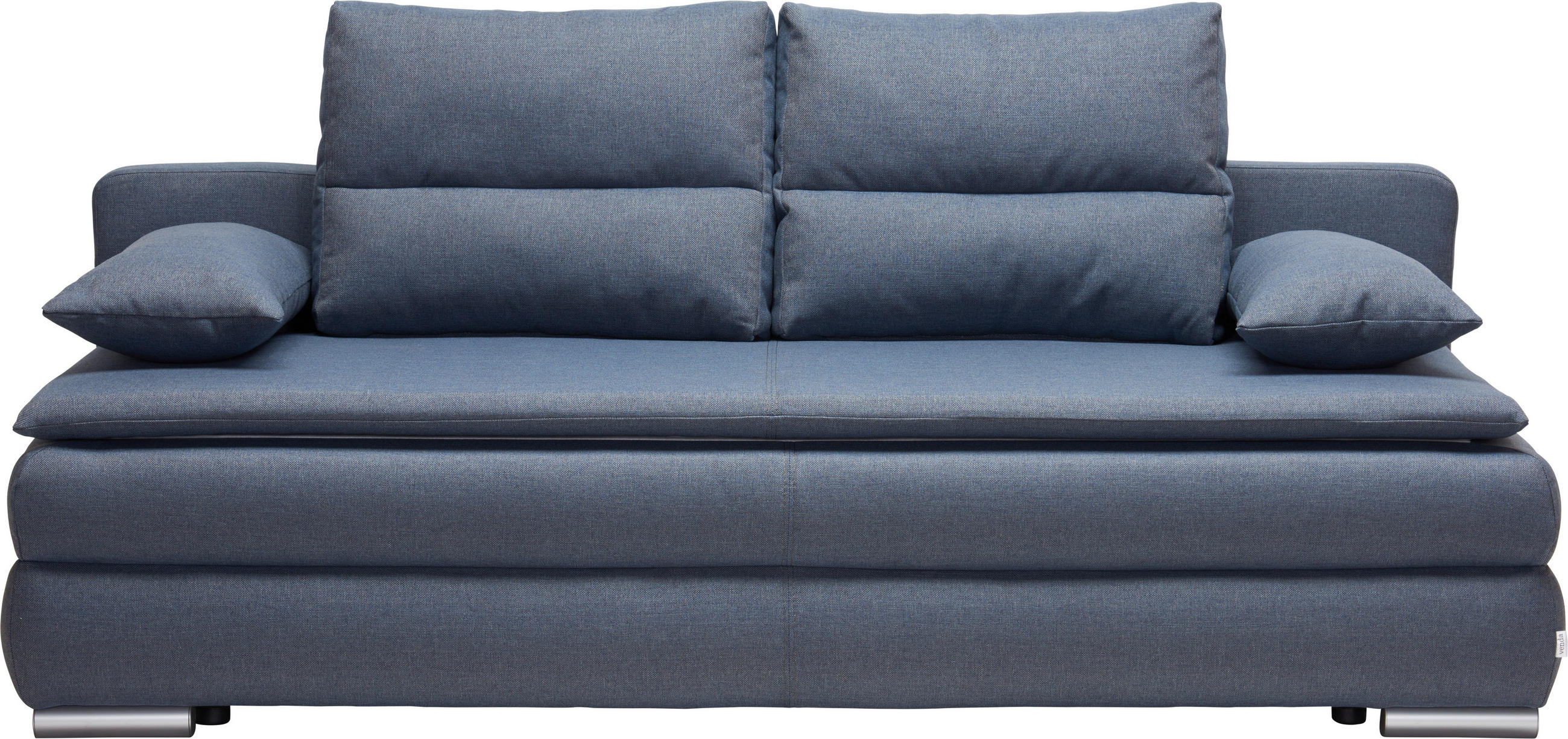 SCHLAFSOFA  in Webstoff Blau, Grau  - Blau/Silberfarben, KONVENTIONELL, Kunststoff/Textil (207/94/90cm) - Venda