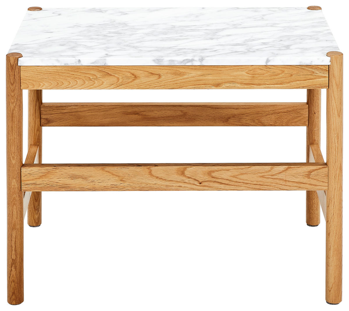 KONFERENČNÍ STOLEK, přírodní barvy, bílá, dřevo, kámen, 60/42/40 cm - bílá/přírodní barvy, Moderní, dřevo/kámen (60/42/40cm) - MID.YOU