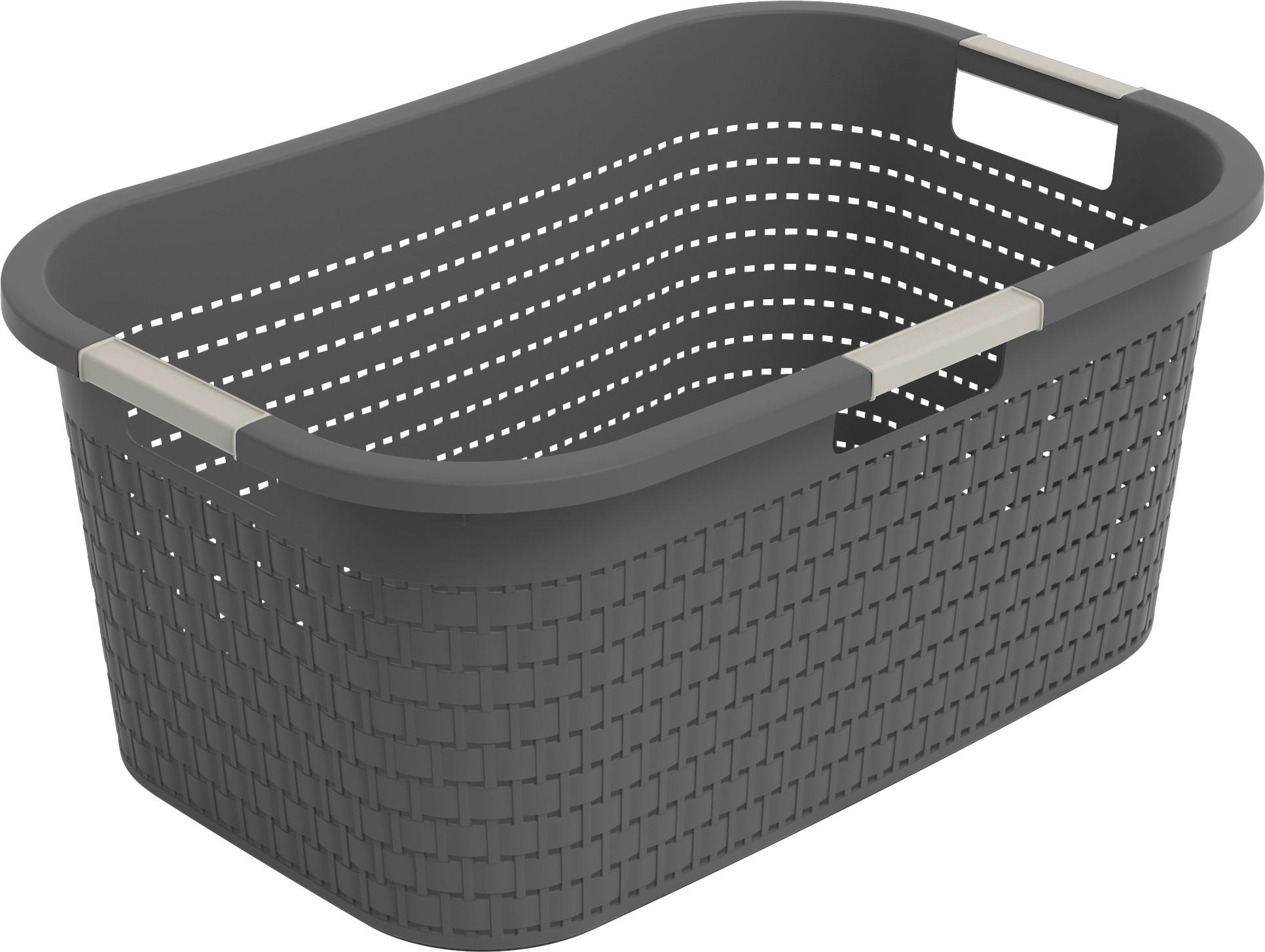 Rotho Wäschekorb Country Schwarz 38.9x25.1x58 cm