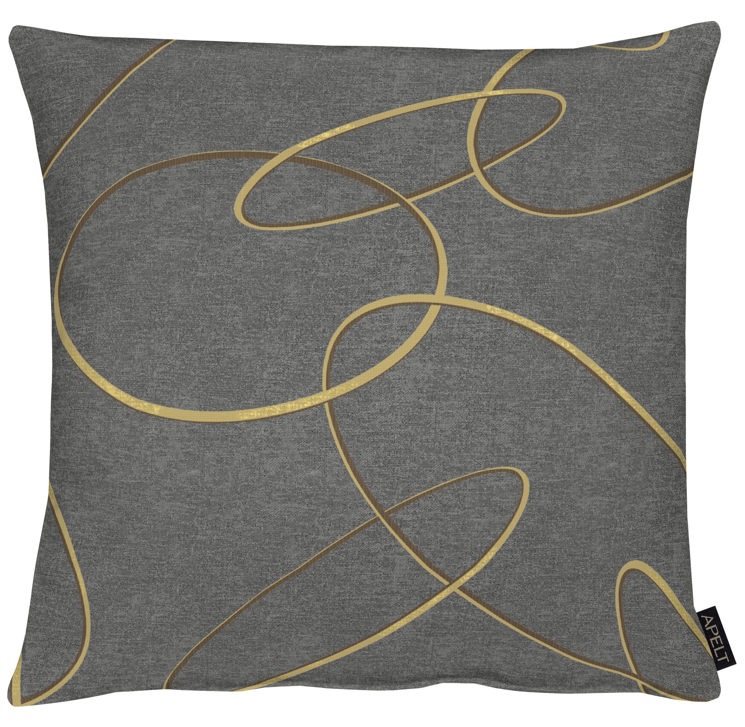 KISSENHÜLLE Loft Style  49/49 cm  - Dunkelgrau/Goldfarben, Basics, Textil (49/49cm) - Dieter Knoll