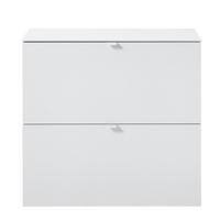 SKOSKÅP  i 90/84/37 cm  - vit/silver, Modern, metall/trämaterial (90/84/37cm) - Welnova