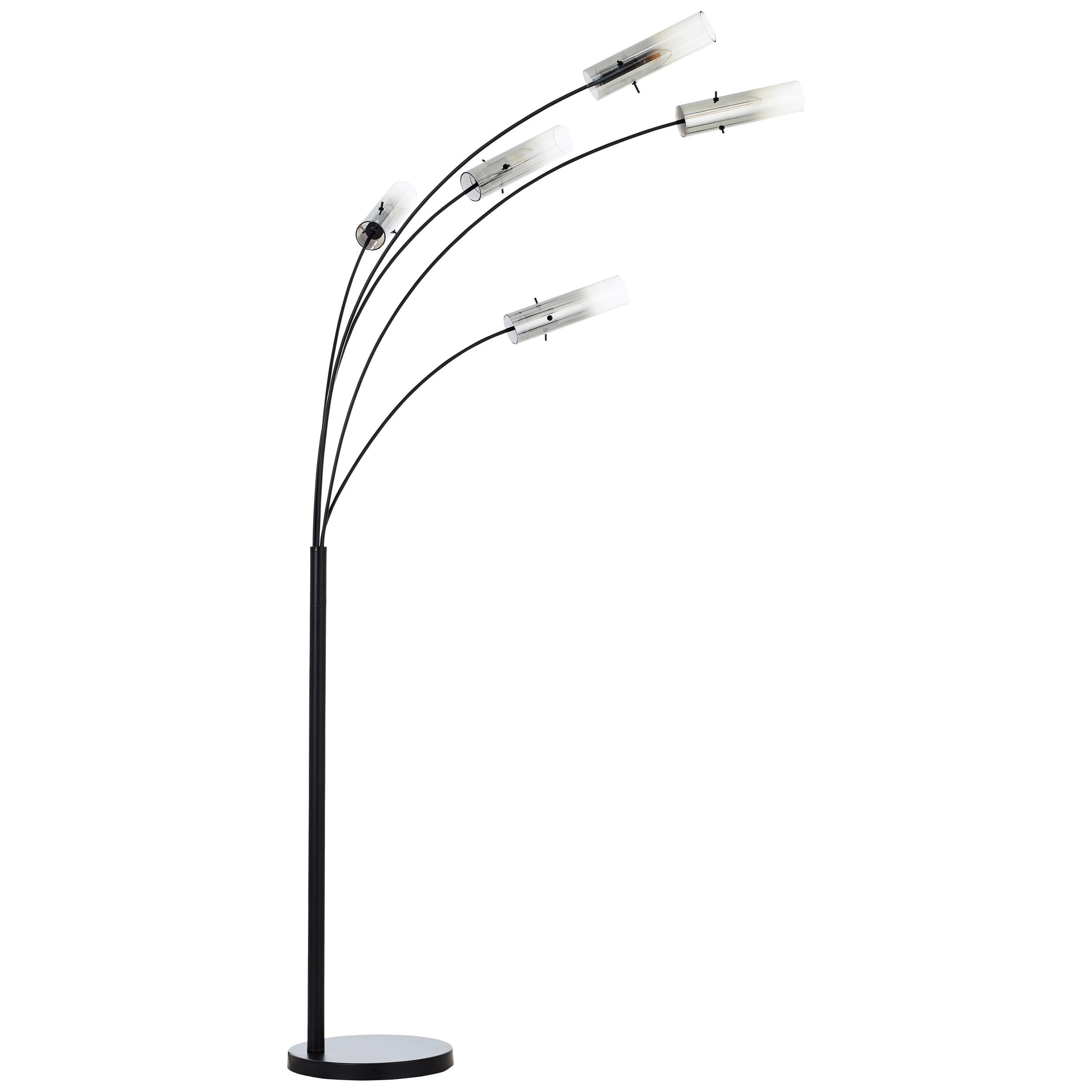 BOGENLEUCHTE    - Schwarz/Grau, Design, Glas/Metall (200cm) - Brilliant