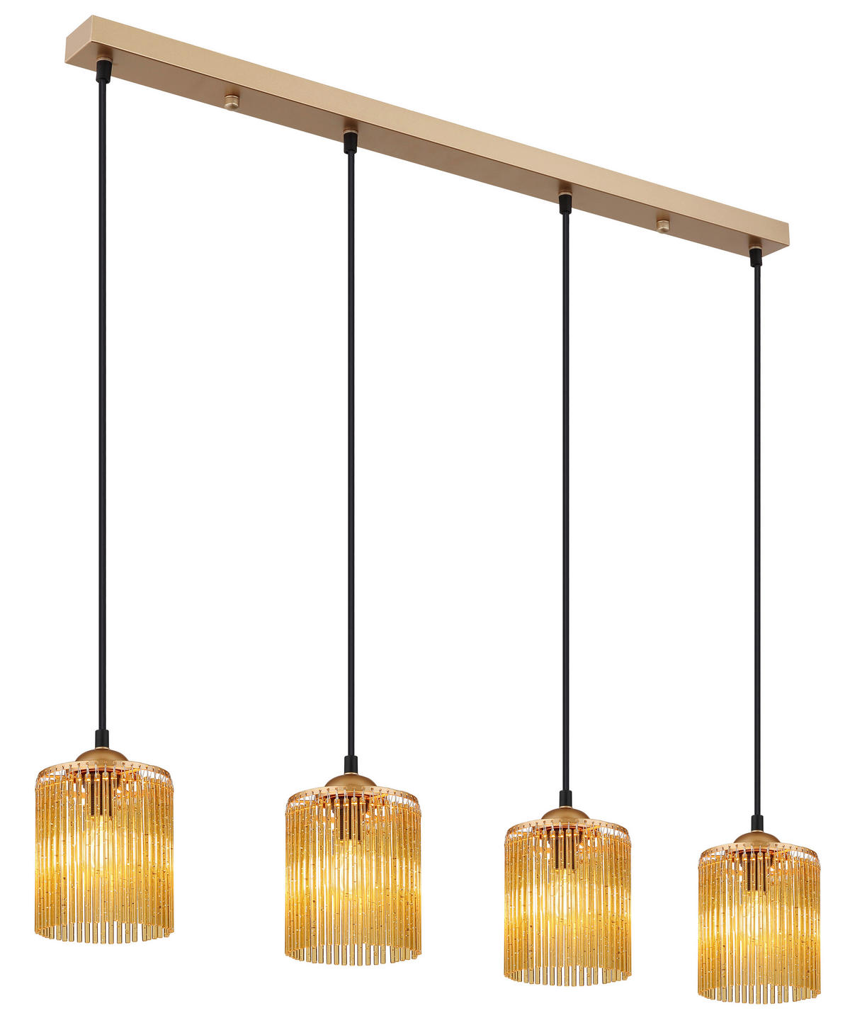 HÄNGELEUCHTE LEEDS 87/12/133 cm   - Goldfarben/Schwarz, Design, Kunststoff/Metall (87/12/133cm)
