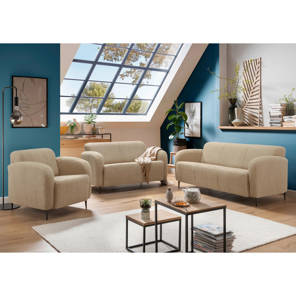 Thumbnail - Livetastic Sessel, Creme, Textil, 85x76x90 cm, Made in EU, Wohnzimmer, Sessel, Polstersessel
