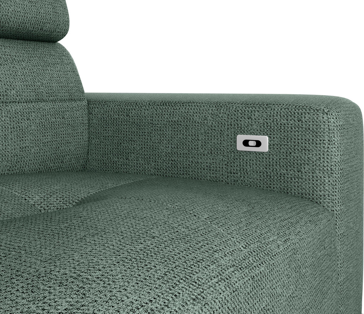 ECKSOFA Waldgrün Chenille  - Waldgrün/Schwarz, KONVENTIONELL, Textil/Metall (178/264cm) - Hom`in