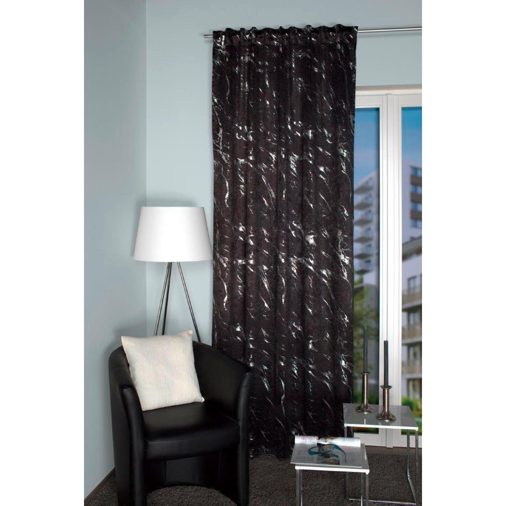 Thumbnail - Xxxl Fertigvorhang Force, Silber, Textil, Abstraktes, 140x245 cm, für Stange und Schiene geeignet, Wohntextilien, Gardin...
