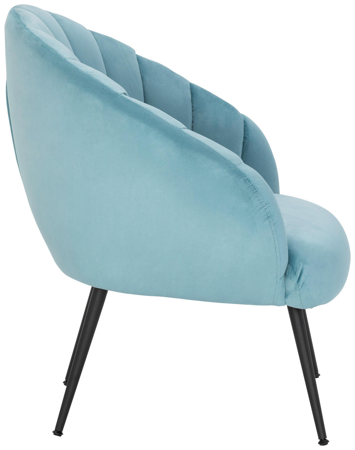 COCKTAILSESSEL Samt Blau    - Blau/Schwarz, MODERN, Textil/Metall (67/80/78cm) - Livetastic