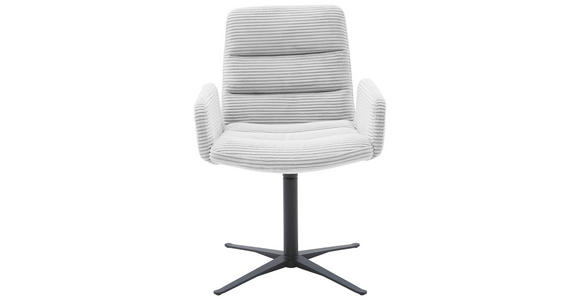 ARMLEHNSTUHL in Cord - Grauweiß/Schwarz, Design, Textil/Metall (61/88/66cm) - Dieter Knoll