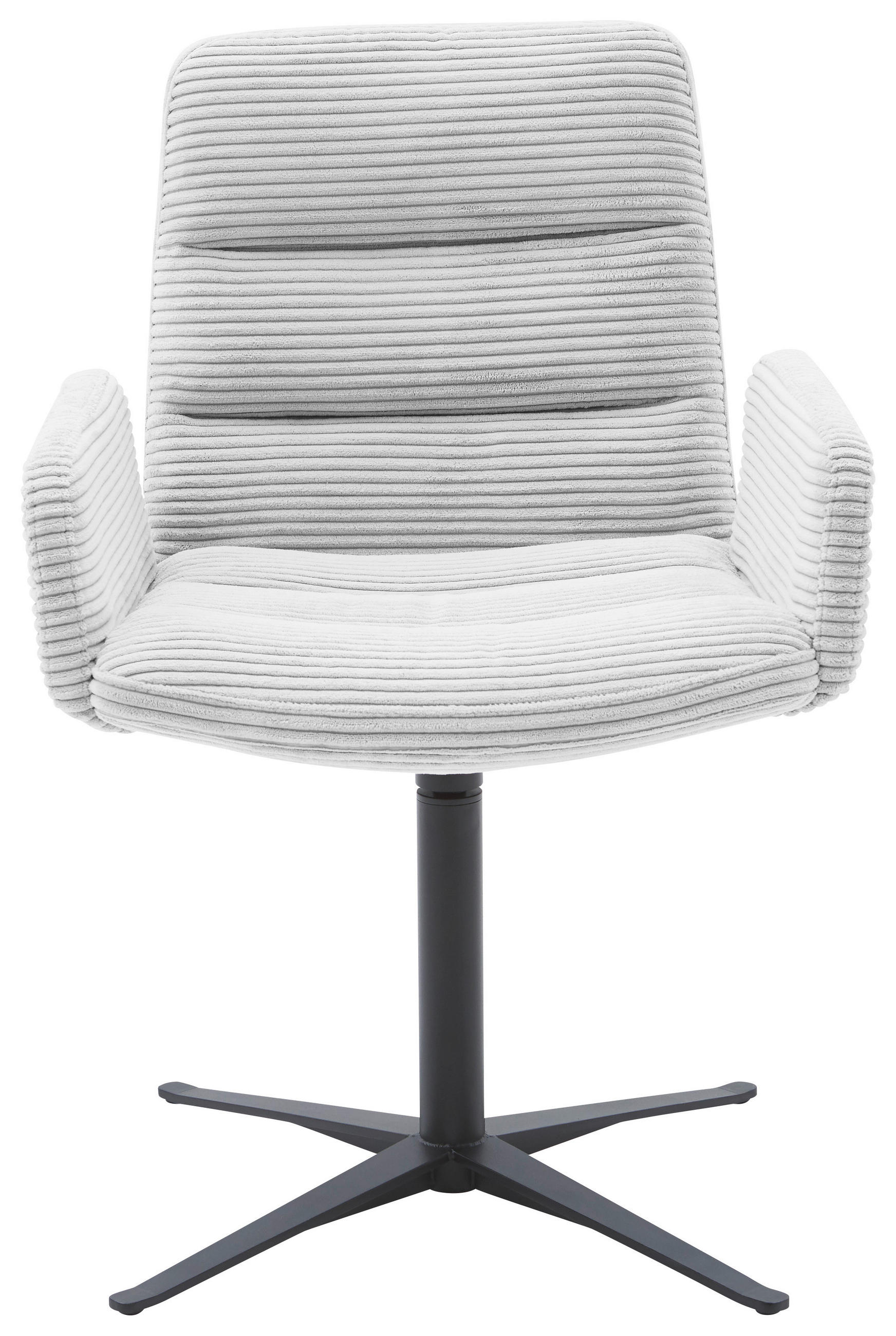 ARMLEHNSTUHL  in Cord  - Grauweiß/Schwarz, Design, Textil/Metall (61/88/66cm) - Dieter Knoll