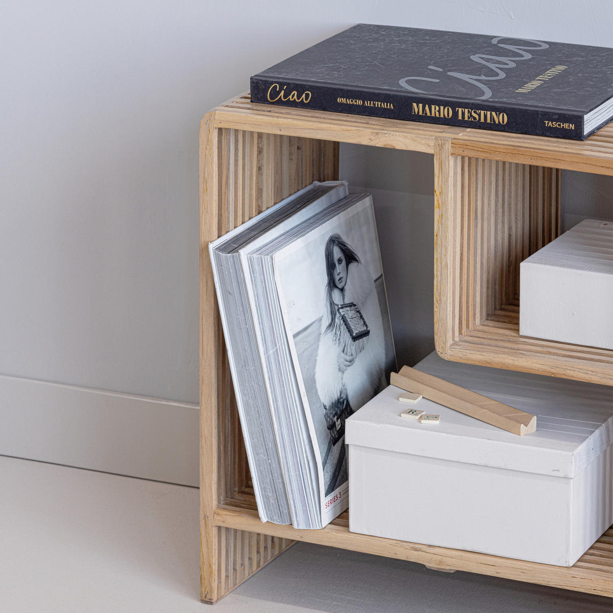 BEISTELLTISCH 55/30/55 cm Jasmijn Teakholz Naturfarben rechteckig  - Naturfarben, Design, Holz (55/30/55cm) - Livetastic