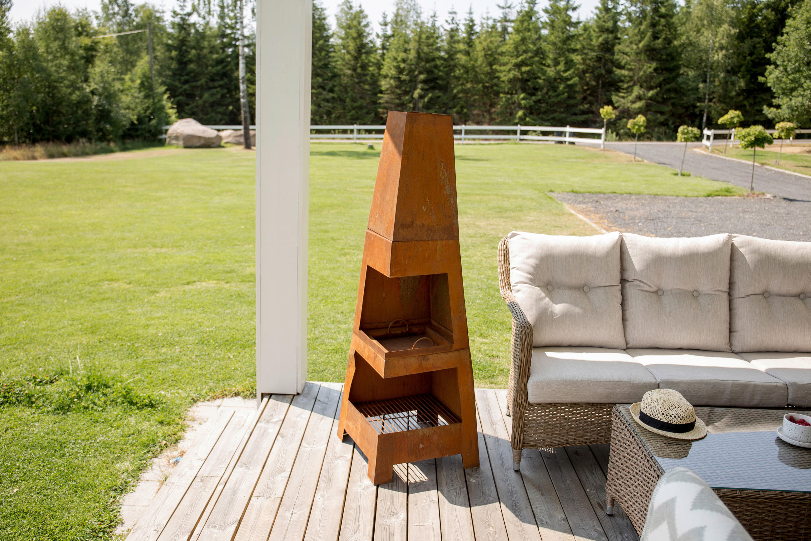 Thumbnail - Gardenson Feuerstelle, Dunkelorange, Metall, konisch, 50x150x50 cm, hitzebeständig, Freizeit, Campingzubehör, Feuerschal...