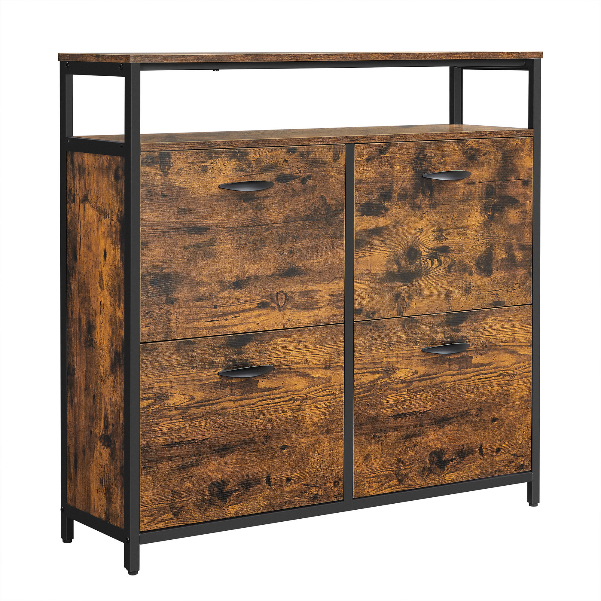 SCHUHKIPPER  in 98,3/96,5/30 cm  - Dunkelbraun/Schwarz, Trend, Holzwerkstoff/Metall (98,3/96,5/30cm) - MID.YOU