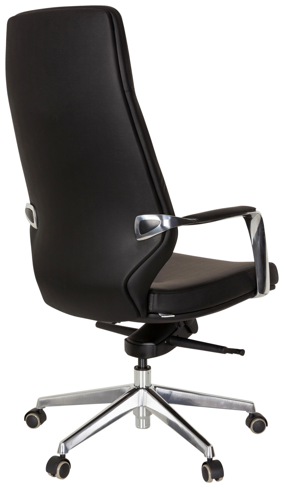 CHEFSESSEL  in Lederlook Schwarz  - Silberfarben/Schwarz, Basics, Kunststoff/Textil (63/133/65cm) - MID.YOU