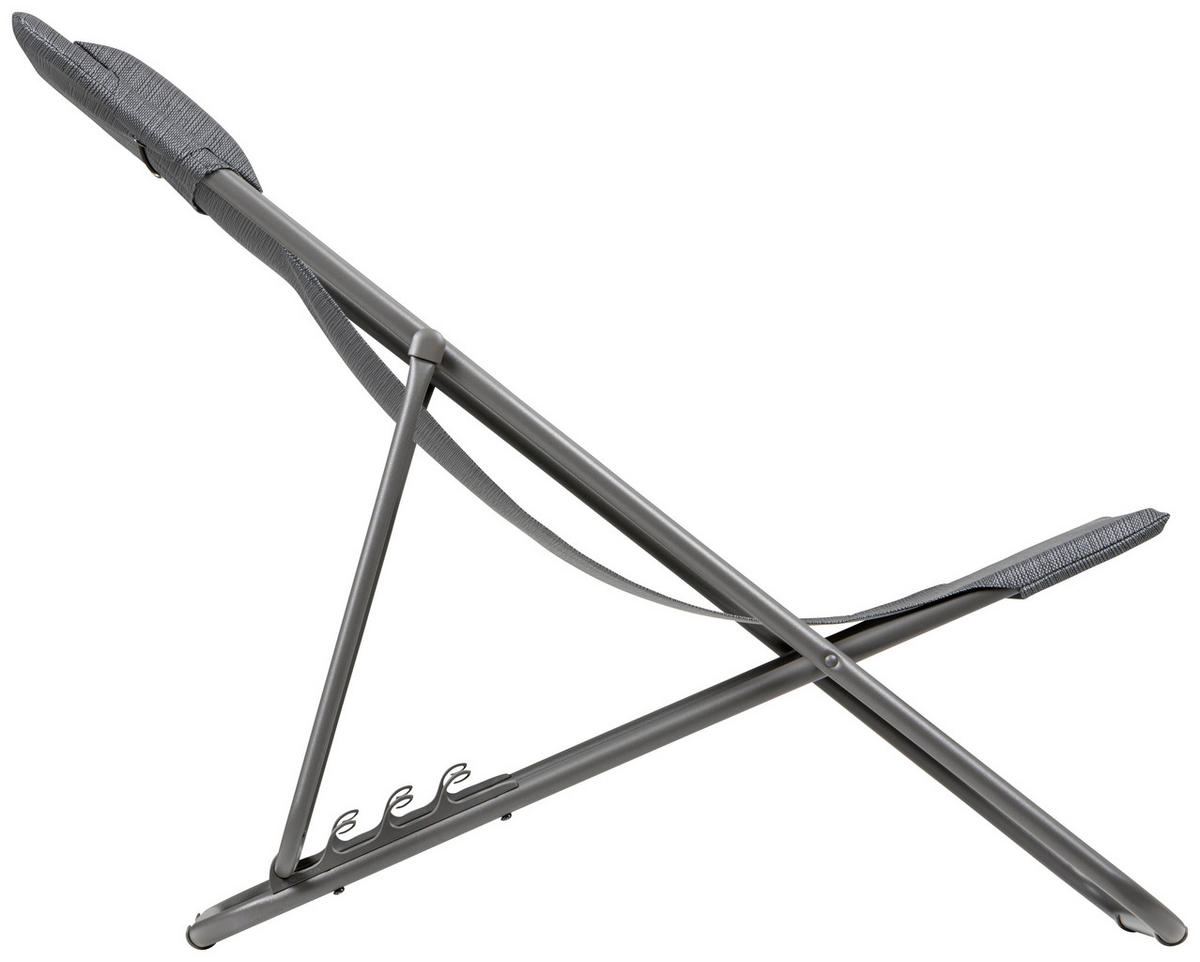 STRANDSTUHL Stahl Dunkelgrau, Titanfarben  - Dunkelgrau/Titanfarben, Basics, Kunststoff/Metall (62/77-83/94-96cm) - Lafuma Mobilier