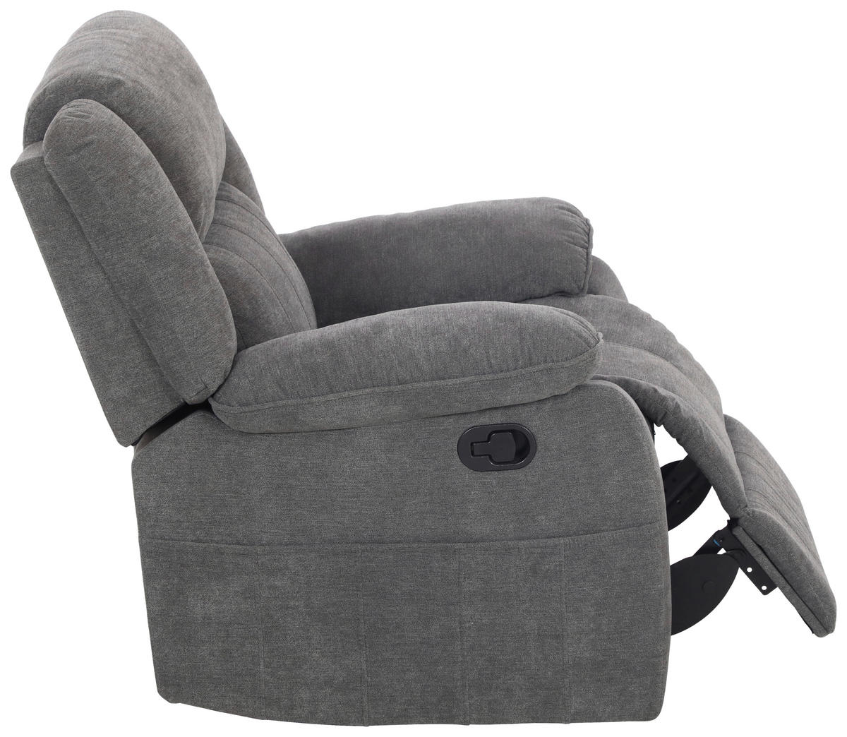 TELEVIZNÍ KŘESLO, textil, šedá - šedá/černá, Basics, textil/plast (94/101/90cm) - P & B