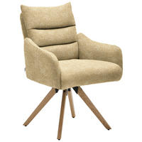 ARMLEHNSTUHL Jacquard  - Eichefarben/Beige, Design, Holz/Textil (62/86/68cm) - Welnova