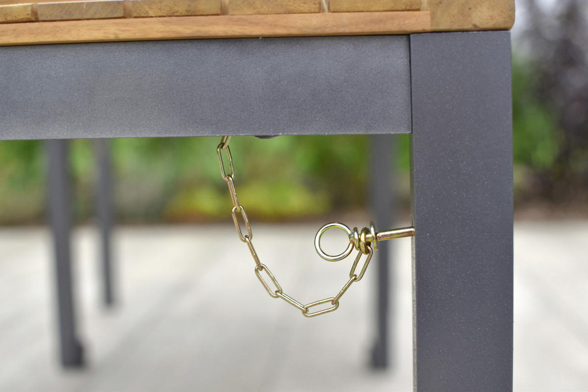 GARTENSET Akazie Hartholz Aluminium  - Dunkelgrau/Graphitfarben, KONVENTIONELL, Holz/Textil - Gardenson