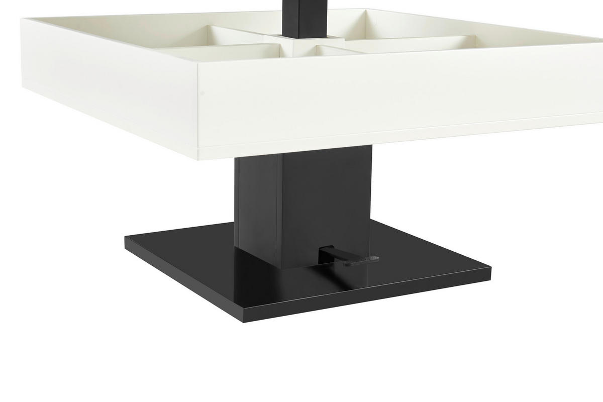 COUCHTISCH Klarglas 80/80/47 cm rechteckig Schwarz, Weiß  - Schwarz/Weiß, Design, Glas/Holzwerkstoff (80/80/47cm) - Livetastic