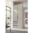 DREHTÜRENSCHRANK  in Sahara  - Schwarz/Sahara, KONVENTIONELL, Glas/Holzwerkstoff (100/236/58cm) - Hom`in