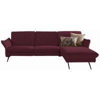 ECKSOFA Dunkelrot Chenille  - Anthrazit/Dunkelrot, Design, Textil/Metall (262/158cm) - Himolla Komfortklass