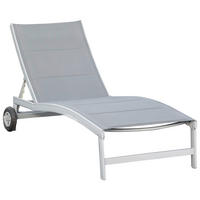 GARTENLIEGE 70/37,5/207 cm  - Silberfarben/Grau, KONVENTIONELL, Textil/Metall (70/37,5/207cm) - Gardenson