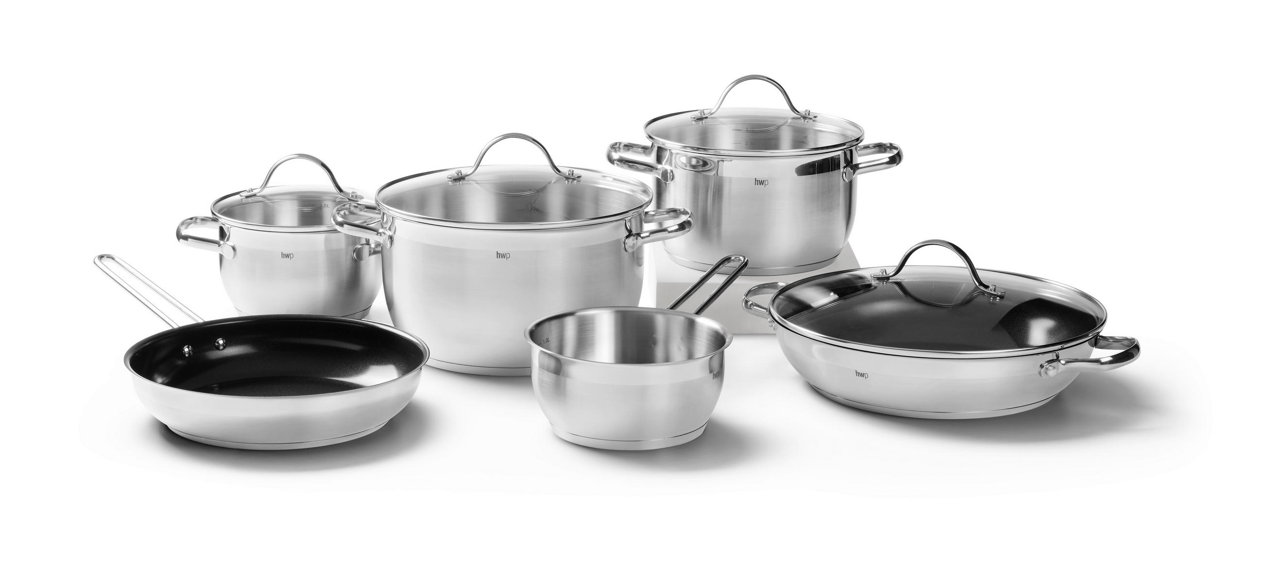 SADA HRNCOV 6-dielne - priehľadné/číra, Basics, kov/sklo - Homeware Profession.