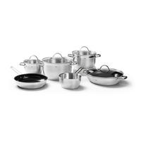 KOCHTOPFSET 6-teilig  - Klar/Edelstahlfarben, Basics, Glas/Metall - Homeware Profession.