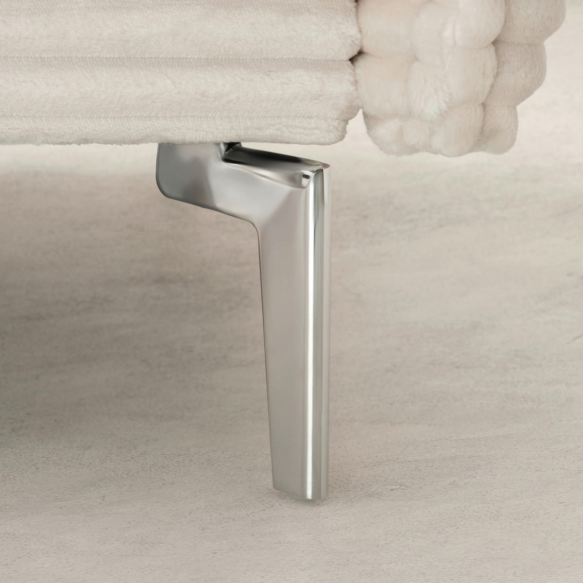 BIG SOFFA i vit  - vit/kromfärg, Modern, metall/trämaterial (241/90/117cm) - Carryhome
