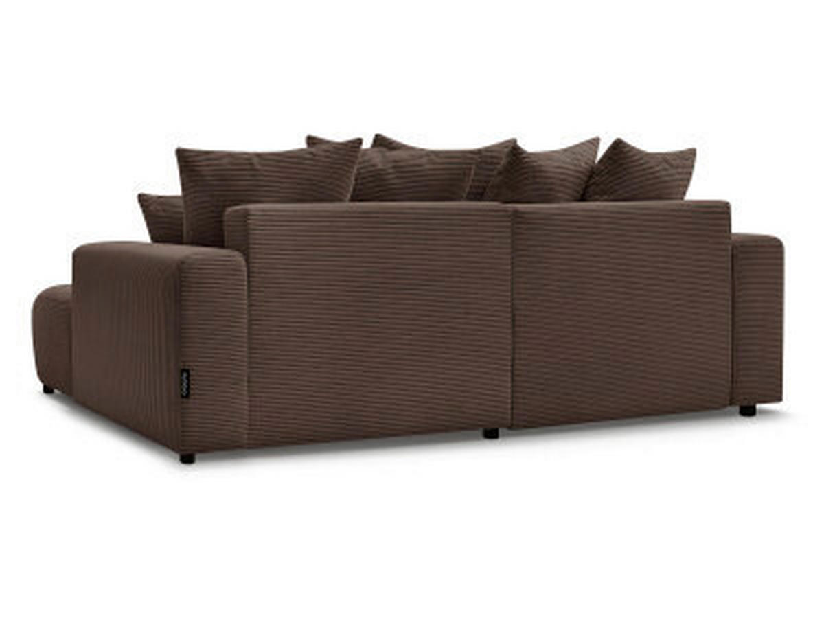 ECKSOFA Ottomane rechts  ATILLA Taupe Cord  - Taupe/Schwarz, MODERN, Kunststoff/Textil (244/149cm)