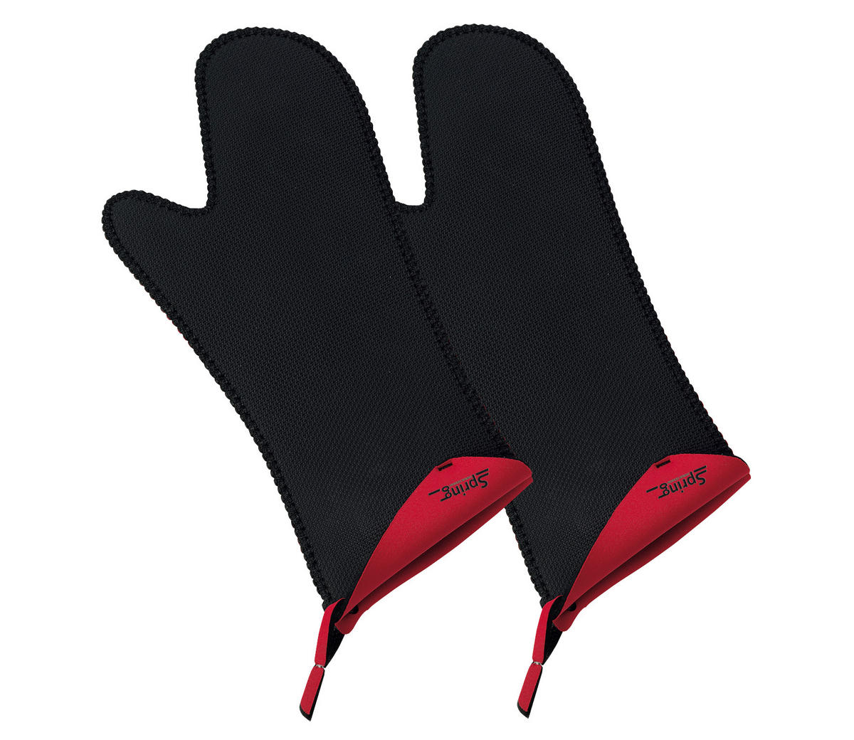OFENHANDSCHUH Rot, Schwarz  - Rot/Schwarz, Basics, Kunststoff (33/15/3cm) - Spring